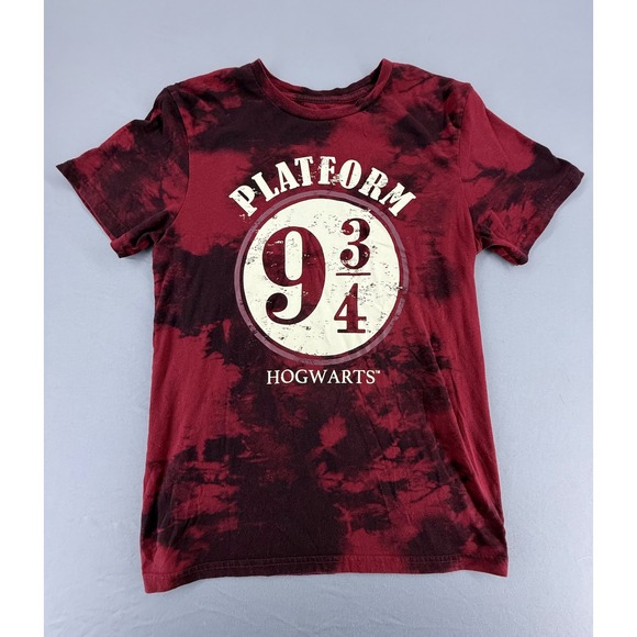 Harry Potter Platform 9 3/4 Tie Dye T-Shirt Hogwarts Graphic Top - Picture 1 of 3